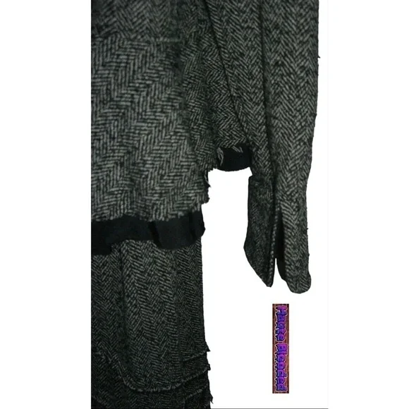 y2k Design Today's Tweed Fray Vintage Suit Punk Dark Academia Steampunk 90s Wool - Picture 14 of 16